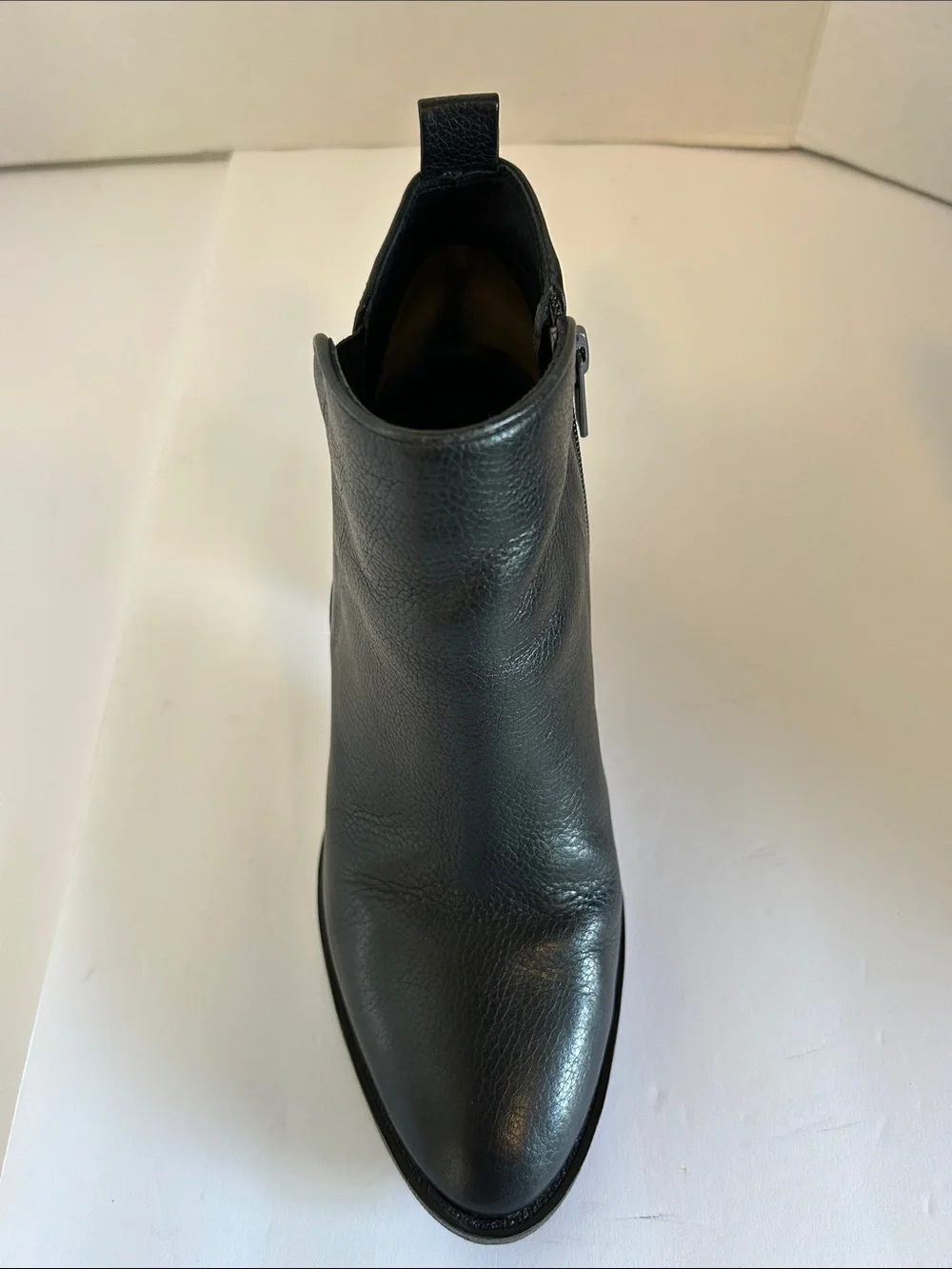 Vince Camuto Black Leather Ankle Booties with Block Heel Pamalee Bootie